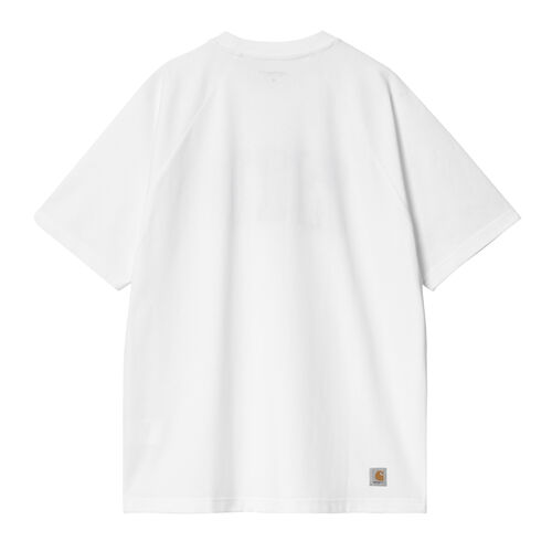 Camiseta Blanca Carhartt WIP T-Shirt White Dusky Blue con Parche gráfico de sarga XS