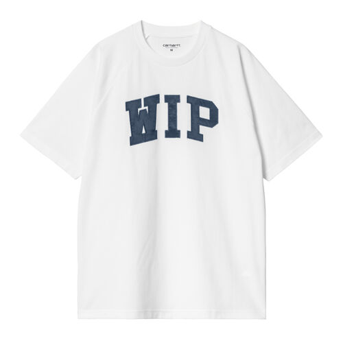 Camiseta Blanca Carhartt WIP T-Shirt White Dusky Blue con Parche gráfico de sarga XS