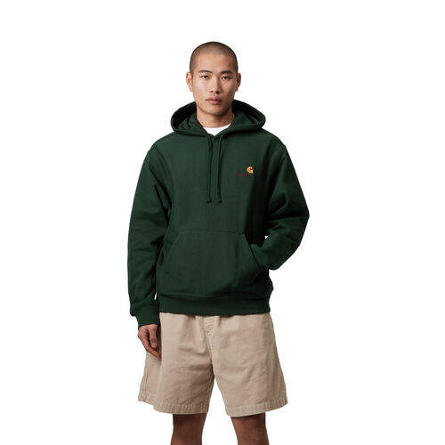 Sudadera Verde Con Capucha Carhartt Hooded American Script Sweatshirt Conifer Silueta Amplia Y Holgada  S