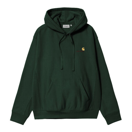 Sudadera Verde Con Capucha Carhartt Hooded American Script Sweatshirt Conifer Silueta Amplia Y Holgada  S