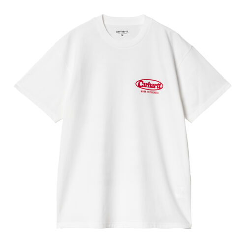 Camiseta Blanca Carhartt Logo T-Shirt White de Corte Holgado con Estampado gráfico XS