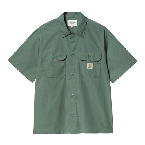 Camisa Verde Carhartt Craft Shirt Silver Pine de Corte Holgado y Cierre de Botón  XS