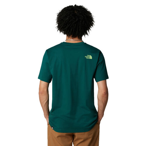 Camiseta Verde The North Face Easy con Cuello redondo y Logotipo Estampado Deep Nori-Meta Lime  S