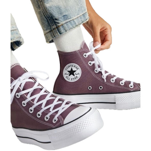 Zapatillas Moradas Converse Chuck Taylor All Star Lift Platform Duraderas De Lona 36