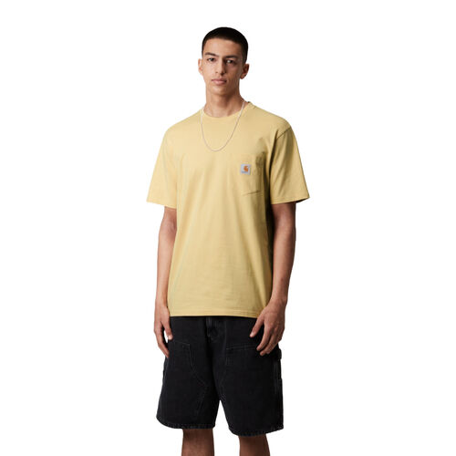 Camiseta Amarilla Con Bolsillo Carhartt S/S Pocket T-Shirt Air Yellow Logo Clásico S