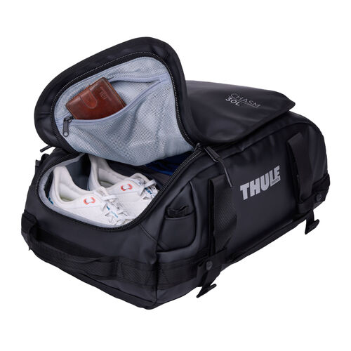 Bolsa de Viaje Negra Thule Chasm Duffel 30L Resistente y Repelente al Agua 