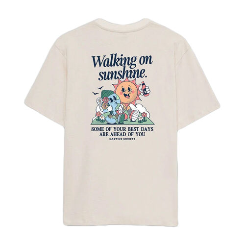 Camiseta Beige Kaotiko Organic Cotton Walking On Sunshine Tabacco S