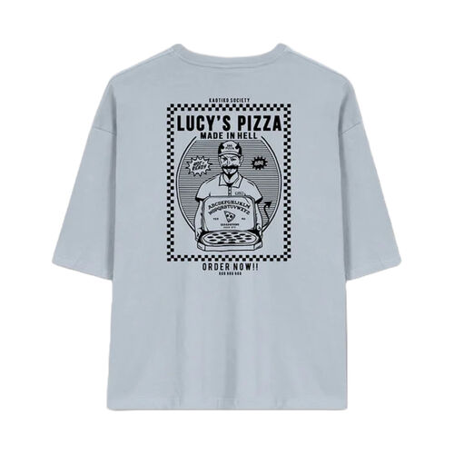 Camiseta Azul Kaotiko Lucy''s Pizza Steel  de Corte Clásico M