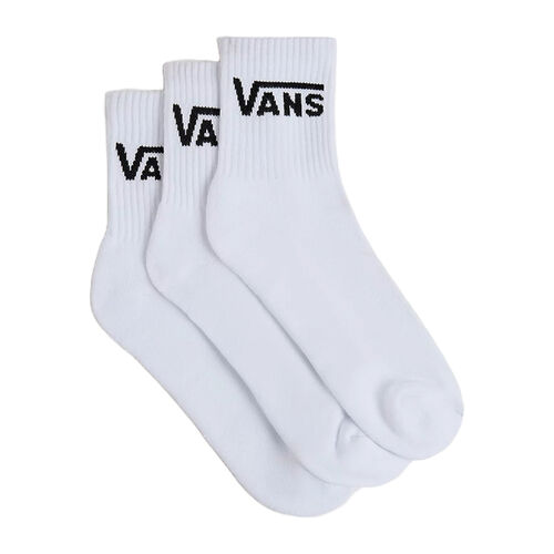 Pack 3 Calcetines Blancos Vans Classic de Media Caña con Logotipo BLANCO 38.5/42