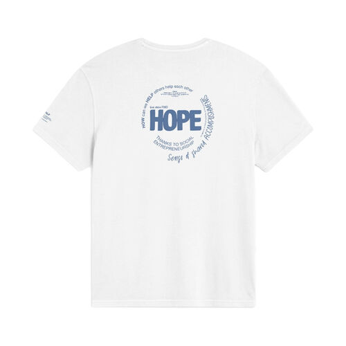 Camiseta Blanca de Manga Corta Ecoalf Hope White con Cuello Redondo S