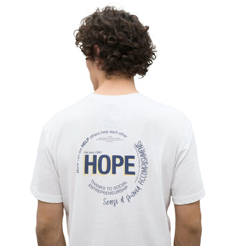 Camiseta Blanca de Manga Corta Ecoalf Hope White con Cuello Redondo S