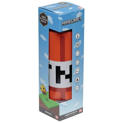 Botella Roja Termo con Termmetro Puckator Minecraft TNT TU