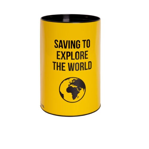 Hucha XXL Amarilla Fisura "Saving to explore the world"