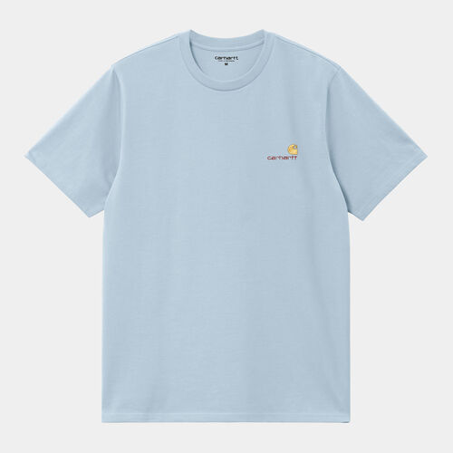 Camiseta Azul Carhartt American Script T-Shirt Frosted Blue L