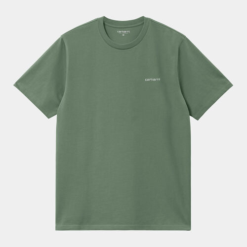 Camiseta Verde Carhartt Script Embroidery T-Shirt Park/White S