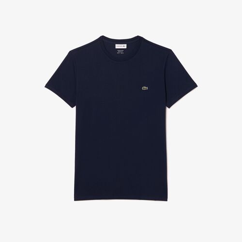 Camiseta Azul Marino Lacoste Pima con Cuello Redondo M