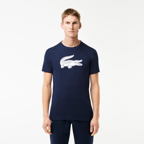 	Camiseta Azul Lacoste Sport con Cocodrilo en 3D XL