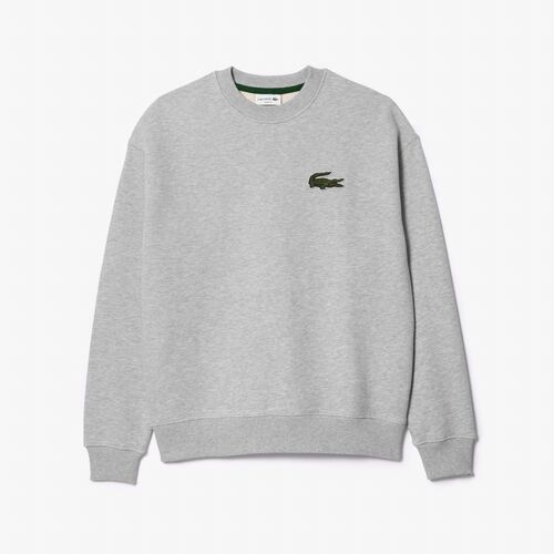 Sudadera Gris Lacoste Jooger Loose Fit con Insignia de Cocodrilo L