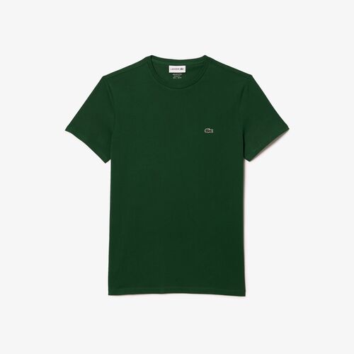 Camiseta Verde Lacoste Pima con Cuello Redondo S