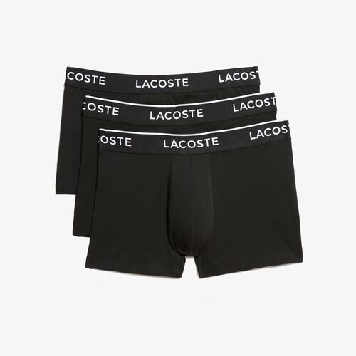 Pack 3 Calzoncillos Negros Lacoste Estilo Casual M