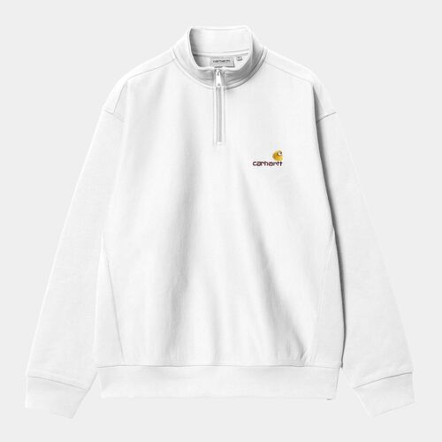 Sudadera Blanca Carhartt Half Zip American Script Sweatshirt White S