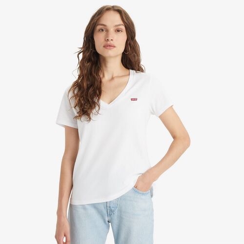 Camiseta Blanca Levis Perfect Tee de Cuello de Pico L