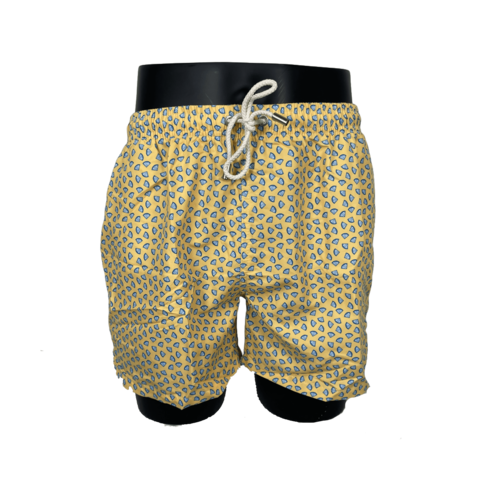 Bañador Estampado PIzza amarillo para Hombre | Blue Coast Yachting - Diseño Exclusivo y Comodidad S