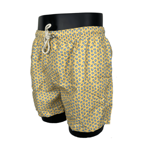 Bañador Estampado PIzza amarillo para Hombre | Blue Coast Yachting - Diseño Exclusivo y Comodidad S