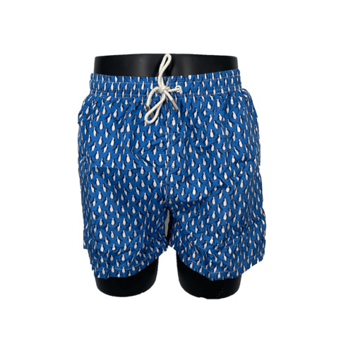 Bañador Estampado Pinguino Azul  para Hombre | Blue Coast Yachting - Diseño Exclusivo y Comodidad S