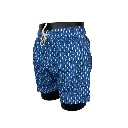 Bañador Estampado Pinguino Azul  para Hombre | Blue Coast Yachting - Diseño Exclusivo y Comodidad S