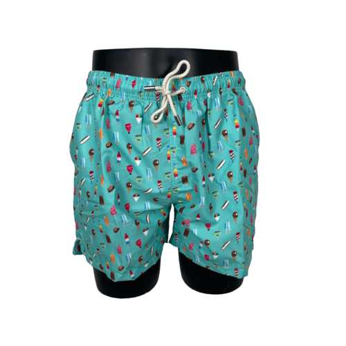 Baador Estampado Helado Verde para Hombre | Blue Coast Yachting - Diseo Exclusivo y Comodidad XL