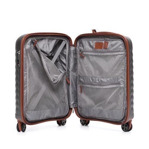 Maleta de Cabina Gris Roncato E-Lite Cognac-Titanuo 55CM