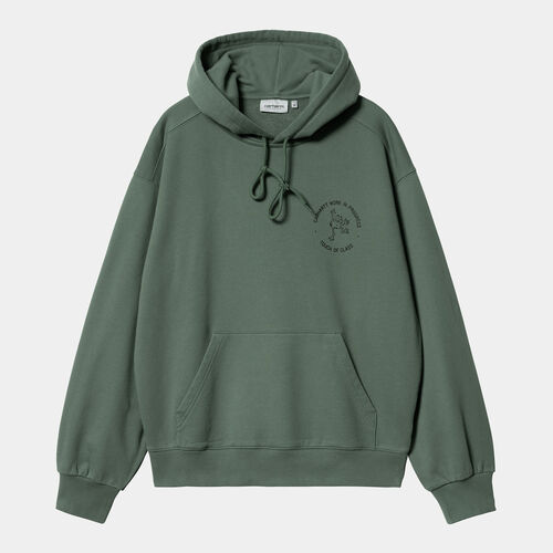 Sudadera Verde Carhartt Hooded Stamp Sweat Duck Green XS