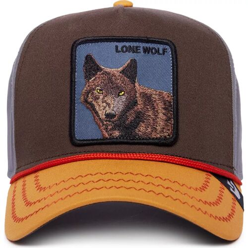 Gorra Marrn, Gris y Naranja Goorin Bros Lobo Lone Wolf 100 