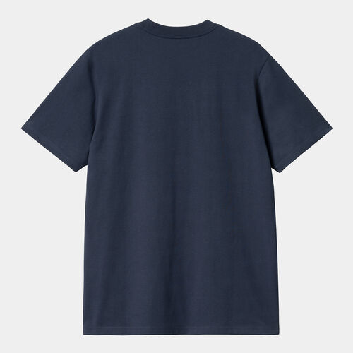 Camiseta Azul Carhartt Script T-Shirt Air Force Blue - Malbec XS