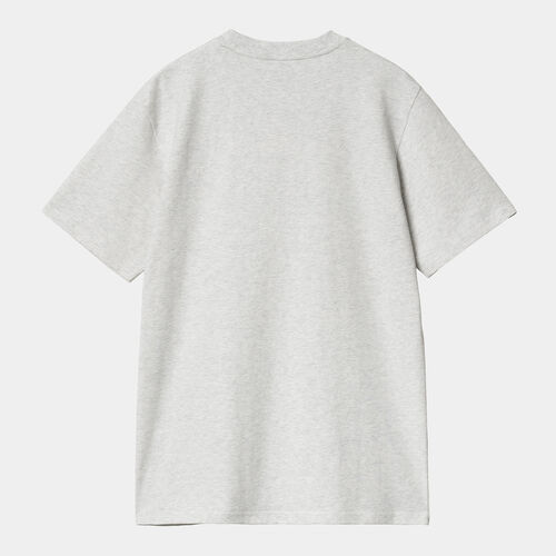 Camiseta Gris Carhartt Script T-Shirt Ash Heather - Duck Blue M