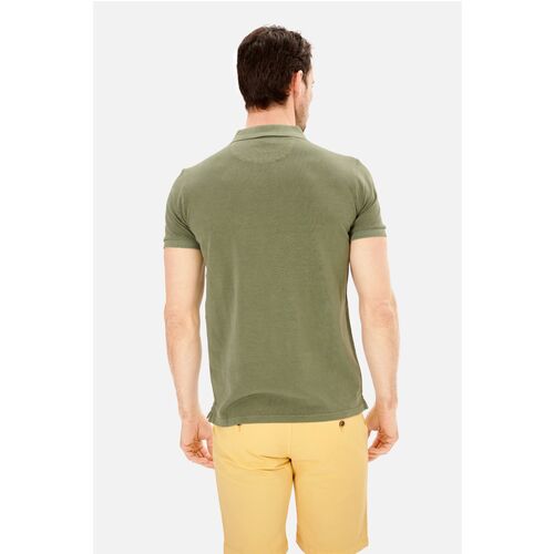 Polo Khaki Blue Coast Yachting Pique Garment Dyed S