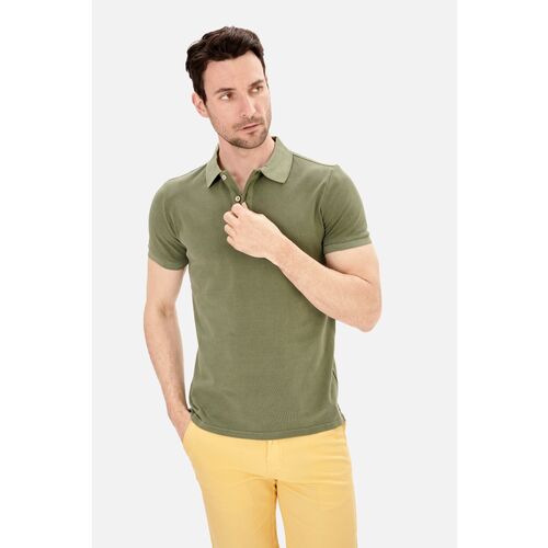 Polo Khaki Blue Coast Yachting Pique Garment Dyed S