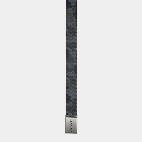 Cinturón Gris Camuflaje Carhartt Clip Belt Chrome Camo Duck Grey 