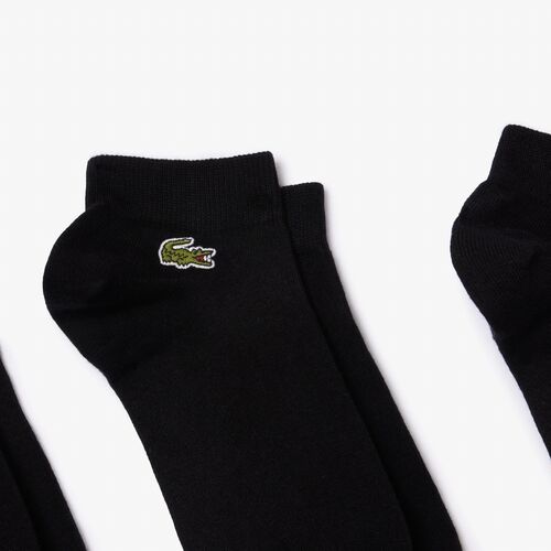 Pack de tres Calcetines Bajos Negros Lacoste 43/46