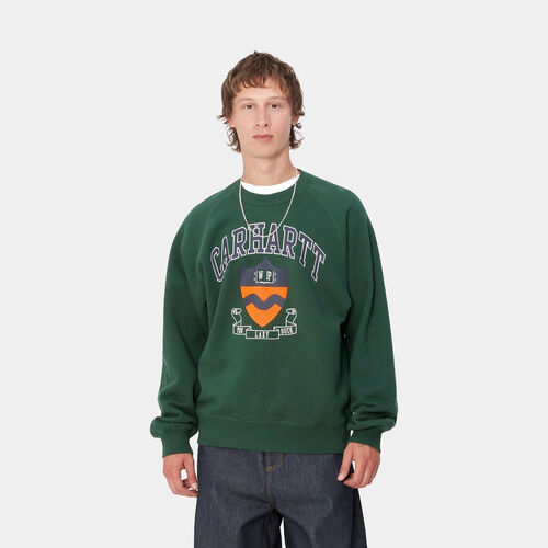 Sudadera Verde Carhartt Lazy Duck Academy Sweat Sycamore Tree M