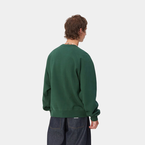 Sudadera Verde Carhartt Lazy Duck Academy Sweat Sycamore Tree M