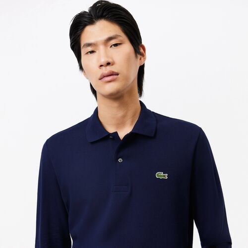 Polo Azul Lacoste L.12.12 Manga Larga S