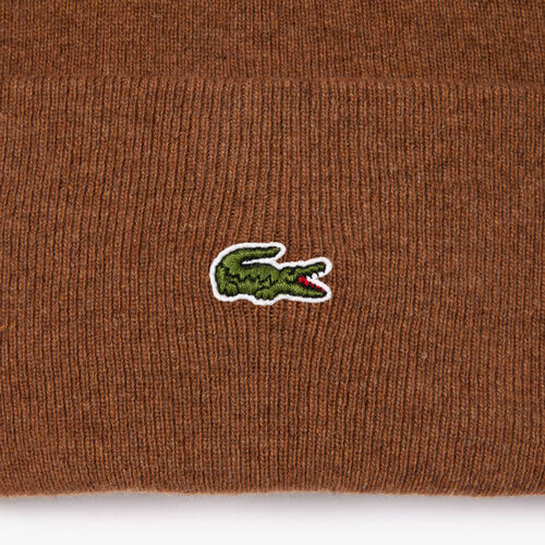 Gorro Marrón Lacoste Unisex en Lana 