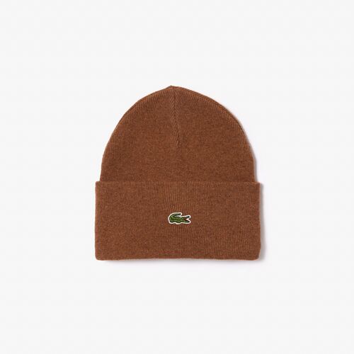 Gorro Marrón Lacoste Unisex en Lana 