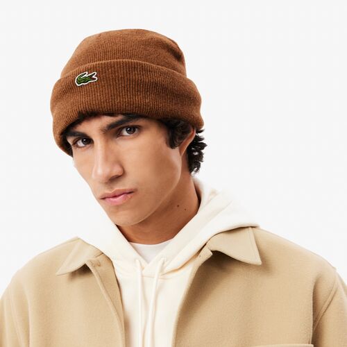 Gorro Marrón Lacoste Unisex en Lana 