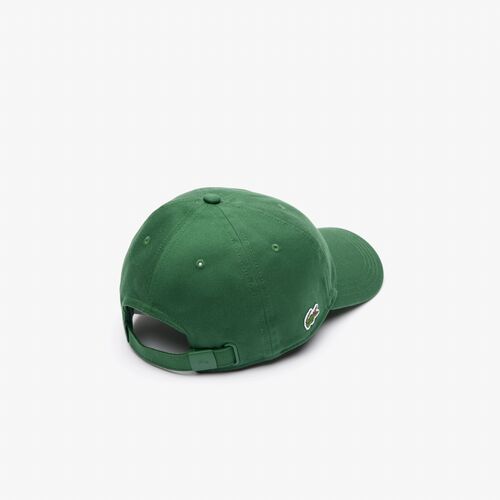 Gorra Verde Unisex Lacoste en Sarga de Algodón Ecológico 