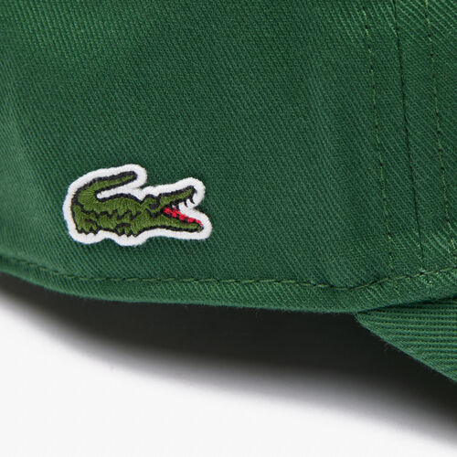 Gorra Verde Unisex Lacoste en Sarga de Algodón Ecológico 