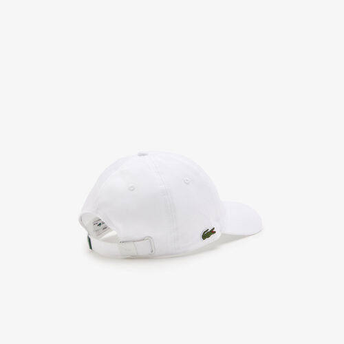 Gorra Blanca Unisex Lacoste en Sarga de Algodón Ecológico 