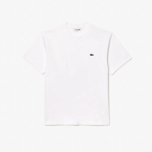 Camiseta Blanca Lacoste de Corte Clsico de Punto de Algodn S